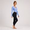 Custom Polka Dot Yoga Top - Wrap Tie-Waist Cropped Long Sleeve