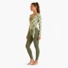 Custom Sage Green Polka Dot Yoga Top - Wrap Tie-Waist Cropped Long Sleeve