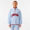 Sudadera deportiva para mujer con cuello de camiseta y bordes contrastantes personalizados