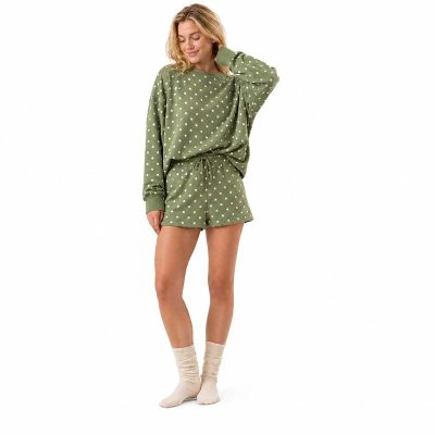 Set de Ropa de Lugar Personalizado con Estampado de Puntos – Camiseta Verde Oliva y Pantalones Cortos con Cintura Elástica
