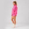 Sudadera personalizada rosa caliente - Sudadera con cuello de tortuga y estampado de puntos