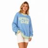 Sudadera Azul Claro Personalizada - Sudadera Oversized con Borde de Cuadros SPORTS CLUB