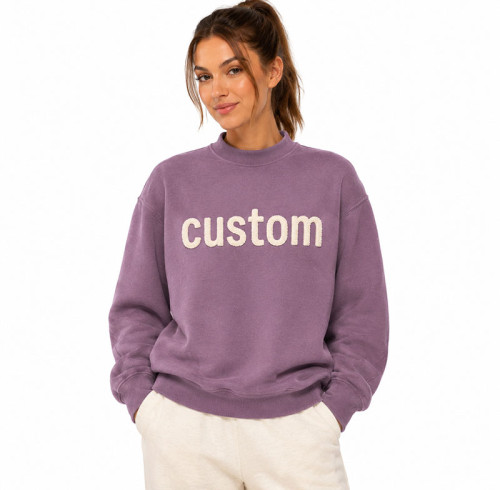 Custom Women Oversized Mock Neck Sweatshirt
