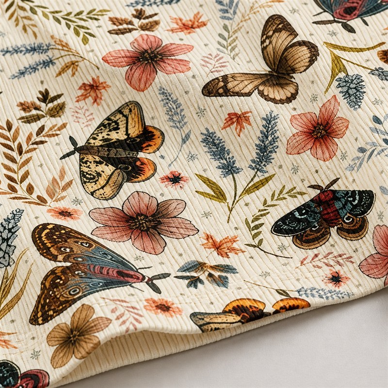 Custom Butterfly Print Yoga Jumpsuit fabric and print detail