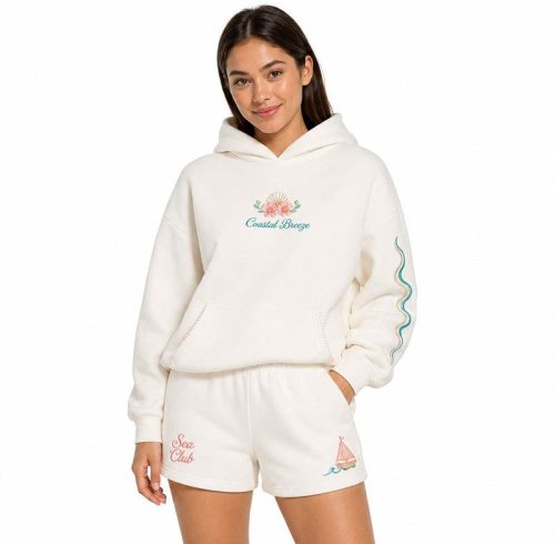 Set de sudadera y pantalones cortos personalizado para mujer