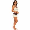 Set de Yoga Personalizado con Estampado de Puntos Cream – Camiseta Ajustada y Pantalones con Cintura Ruchada