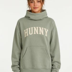 Sudadera Oversized Cuello Cowl Personalizada para Mujer con Estampado de Letras | Sudadera Casual de Felpa