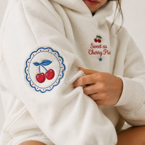 Chandail et pantalon de sport oversize à imprimé cerise personnalisé - Loungewear OEM