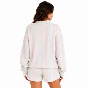 Ensemble de survêtement pour femme personnalisé - Survêtement à rayures pastel brodé