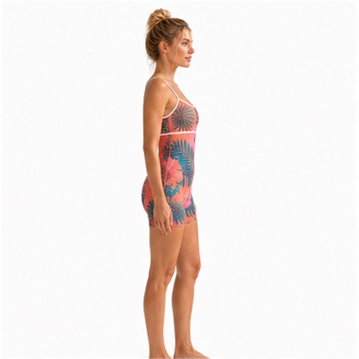 Custom Hibiscus Yoga Jumpsuit for private label collections