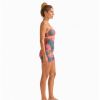 Custom Tropical Hibiscus Cami Strap Yoga Jumpsuit - Contrast Piping One-Piece Workout Bodysuit