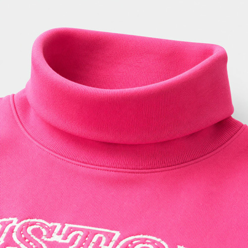 Sweat-shirt rose vif personnalisé - Pullover à col roulé à pois