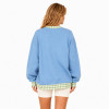 Sweat-shirt bleu clair personnalisé - Pull-over oversize à motif gingham SPORTS CLUB