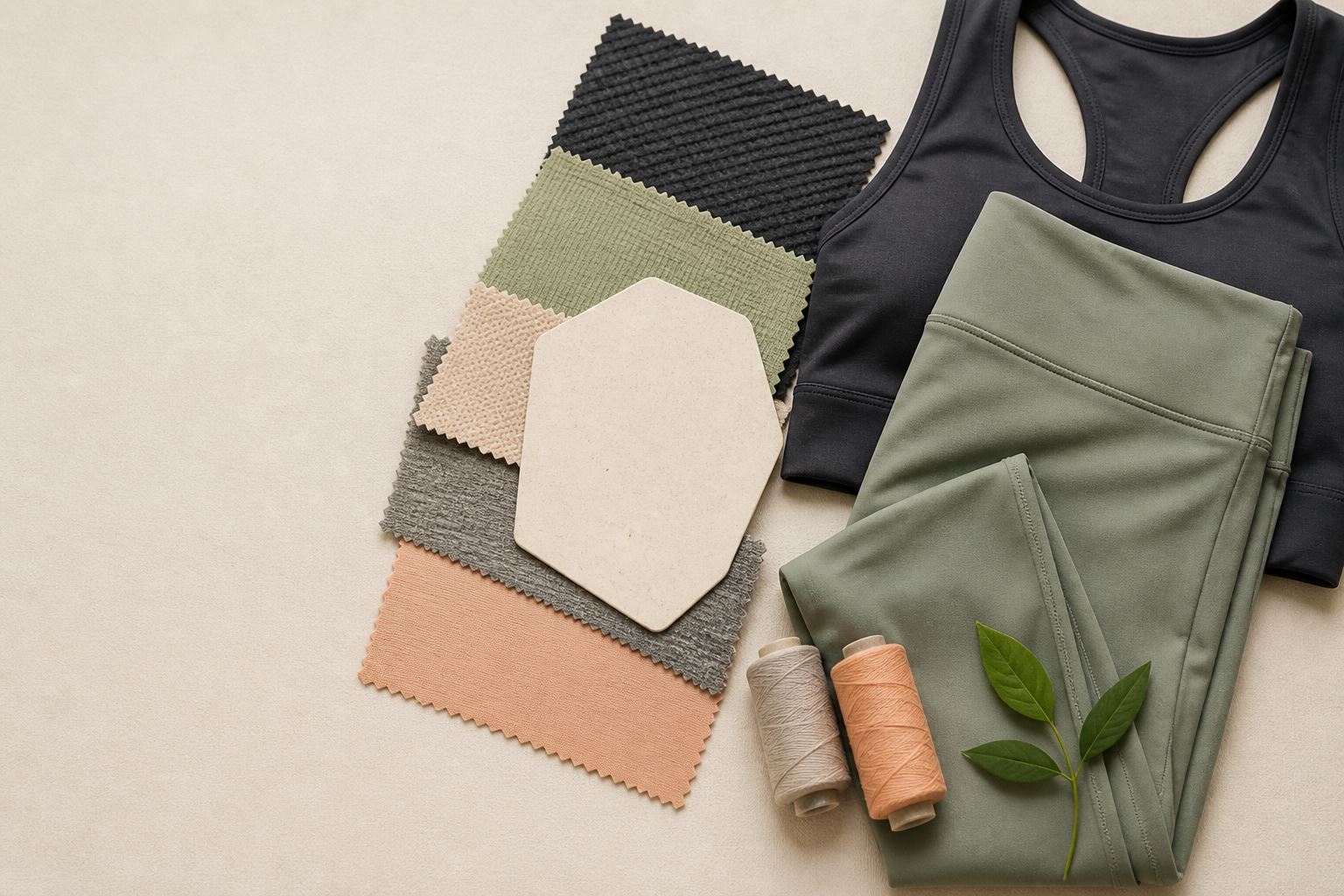 Activewear fabric swatches and responsible material selection
