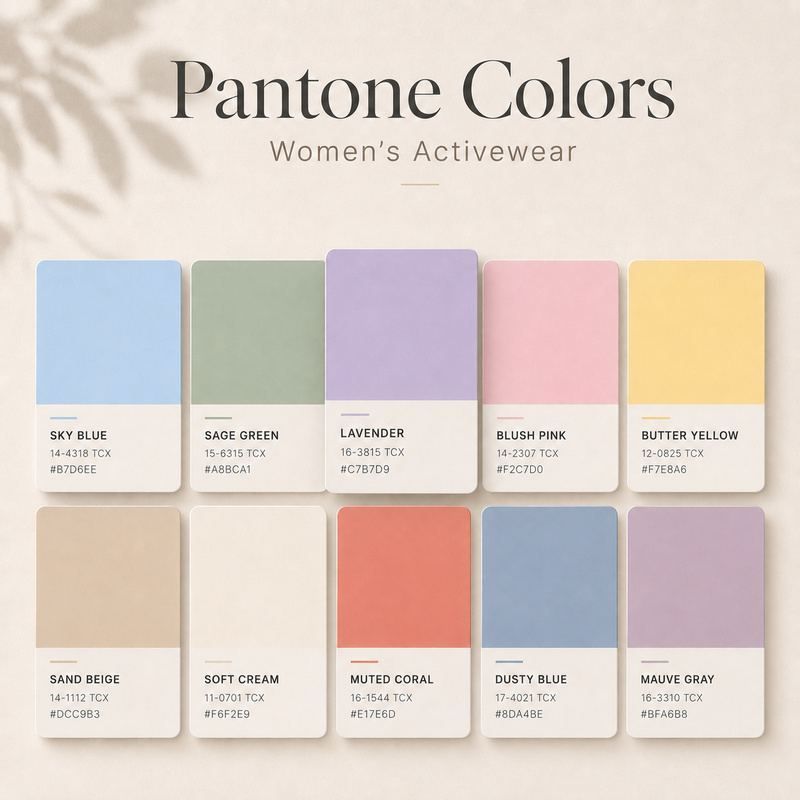 Custom Pantone Colors for private label women's activewear