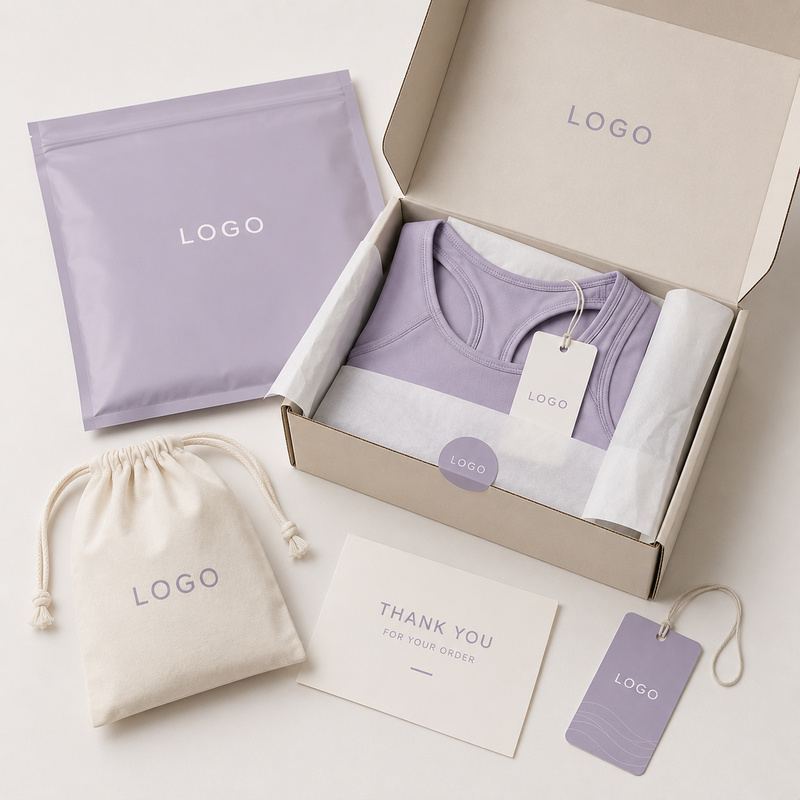 Custom Packaging for private label women's activewear