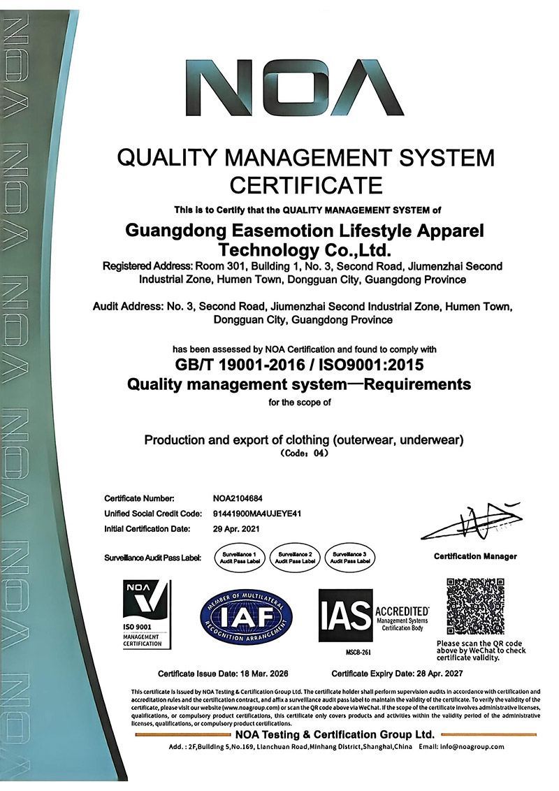 ISO 9001 certificate