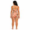 Custom Yoga Jumpsuit Manufacturer – Coral Geometric Print | Beach & Studio