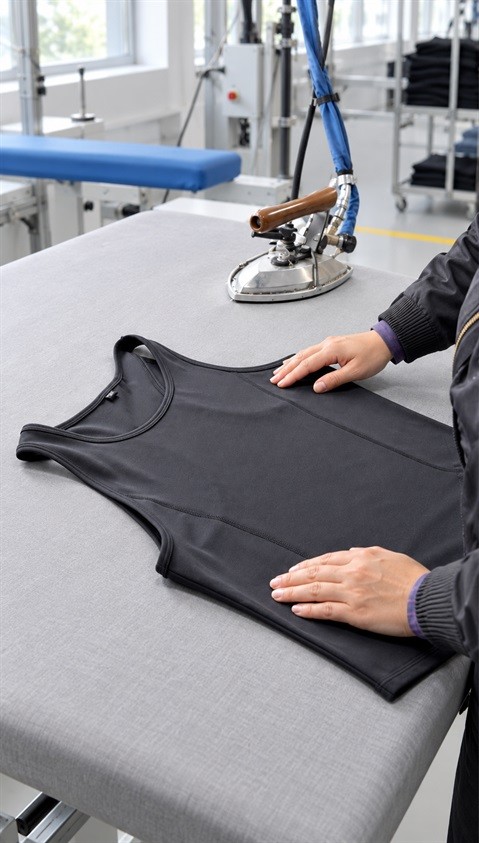 Equipo de Bloomto revisando patrones y telas de ropa deportiva durante el desarrollo del producto