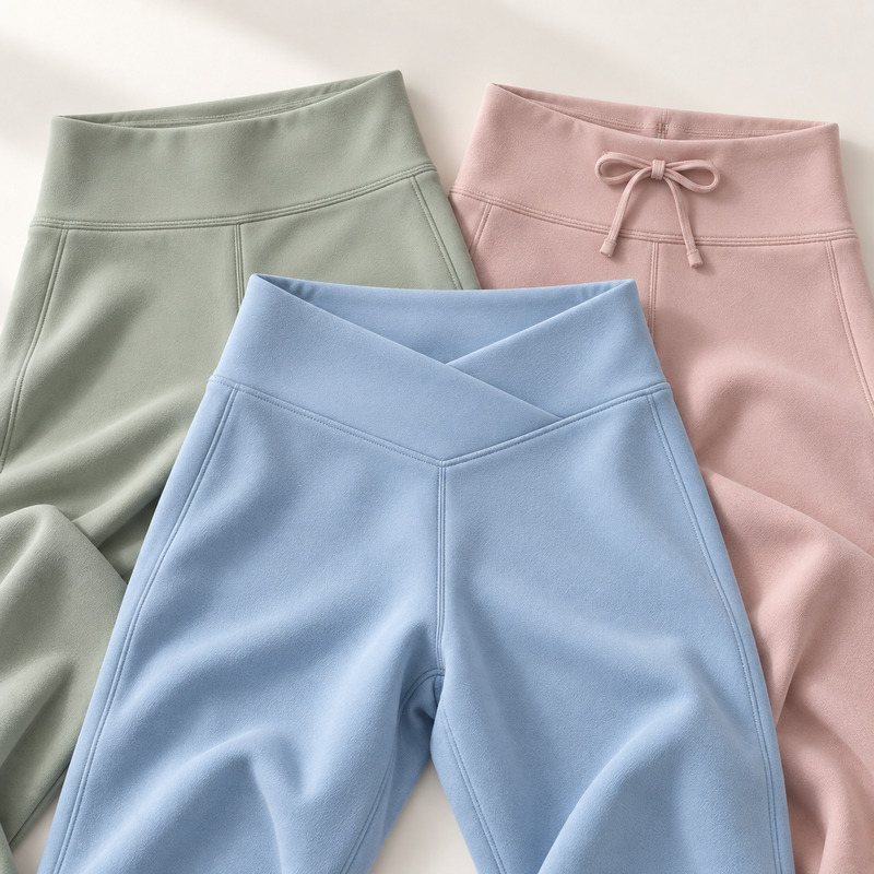 Custom waistband and silhouette options for yoga leggings