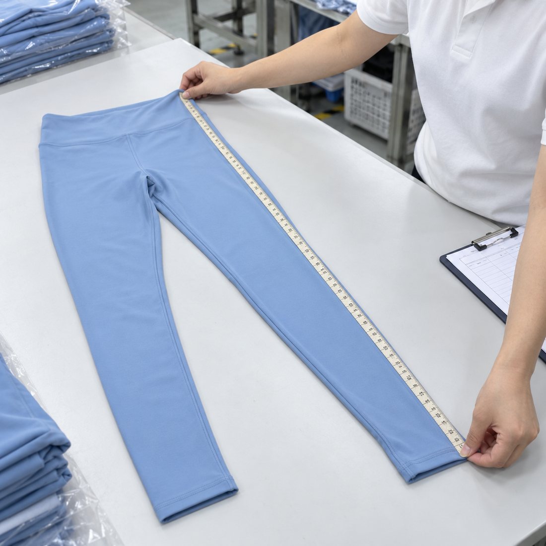 Fit and measurement check for custom yoga leggings
