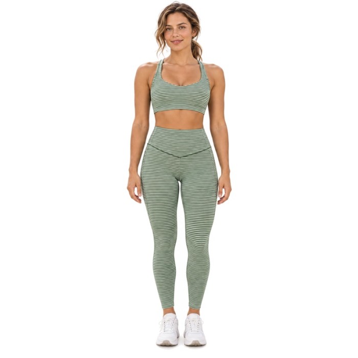 Racerback Sports Bra OEM – Fine Stripes & U-Neck | Women's Yoga