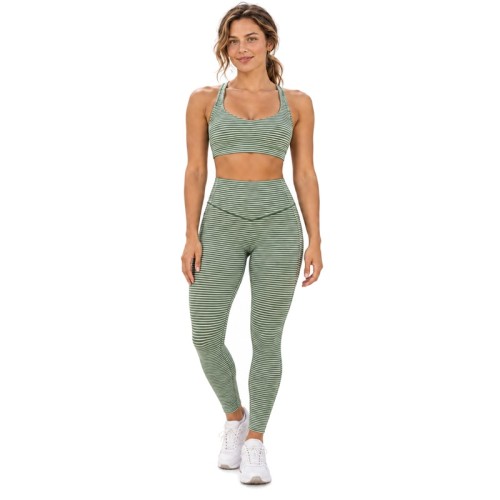 Racerback Sports Bra OEM – Fine Stripes & U-Neck | Women's Yoga