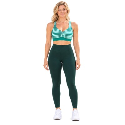 Ruched Sports Bra OEM – Striped V-Neck & Racerback | Women's Yoga
