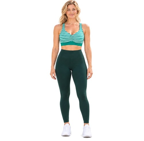 Ruched Sports Bra OEM – Striped V-Neck & Racerback | Women's Yoga