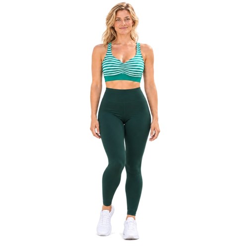 Ruched Sports Bra OEM – Striped V-Neck & Racerback | Women's Yoga
