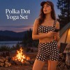 Yoga Set Supplier – Polka Dot Square Neck Top & High Waist Shorts