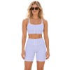Custom Striped Yoga Set – Cami Top & High-Waist Shorts