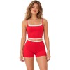 Custom Polka Dot Trim Yoga Set – Double Straps & High Waist Shorts