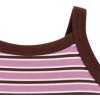 Custom High Neck Yoga Set – Mauve Stripe Crop Top & Shorts