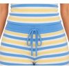 Custom Tank Yoga Set – Blue & Yellow Stripes with Tie-Front Shorts