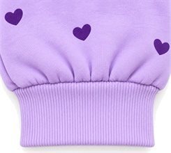 Custom Zip-Up Hoodie – Cropped Lilac Heart Print for Women