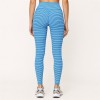 Leggings de yoga personalizados de rayas azules y cintura alta | Fitness y uso informal