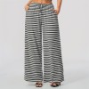 Pantalones de yoga de pierna ancha personalizados | Rayas y cordón, estudio y descanso