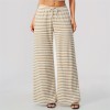 Pantalones de yoga de pierna ancha personalizados | Rayas y cordón, estudio y descanso