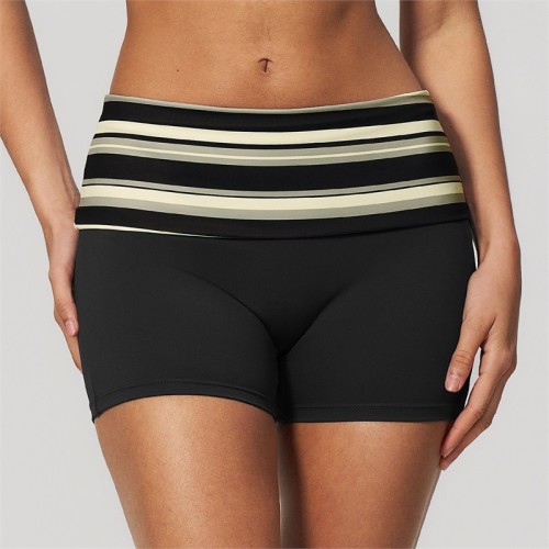Pantalones cortos de yoga personalizados | Cintura vuelta con bloques de color para entrenamiento femenino
