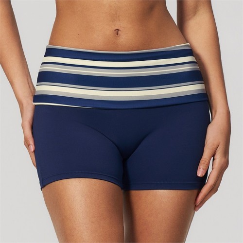 Pantalones cortos de yoga personalizados | Cintura vuelta con bloques de color para entrenamiento femenino