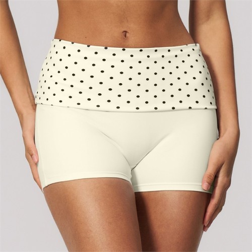 Pantalones cortos de yoga con cintura vuelta de lunares | Fabricante de modelos personalizados
