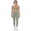 Brassière de sport dos nageur OEM – Fines rayures et encolure en U | Yoga femme