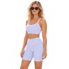 Conjunto de yoga de rayas personalizado – Top de tirantes y shorts de cintura alta
