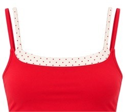 Ensemble de yoga à bordures à pois personnalisé – Doubles bretelles et short taille haute