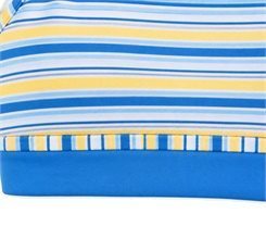 Conjunto de yoga de escote cuadrado personalizado – Top de rayas azules y shorts ciclistas