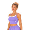 Custom Women Color Block Halter Sports Bra | Double Strap Yoga Top