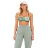 Custom Women Stripe Square Neck Yoga Bra | Thin-Strap Design