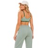 Custom Women Stripe Square Neck Yoga Bra | Thin-Strap Design