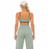 Custom Women Stripe Square Neck Yoga Bra | Thin-Strap Design